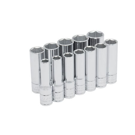 Urrea 3/8"drive, 6 point deep socket set, Metric, 12 pieces 52205